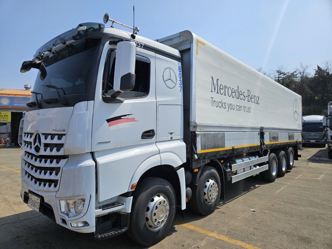 18년 벤츠 25톤 아록스 510 오토 리타더 후축 상승윙바디 10m18 중고트럭 상승윙바디