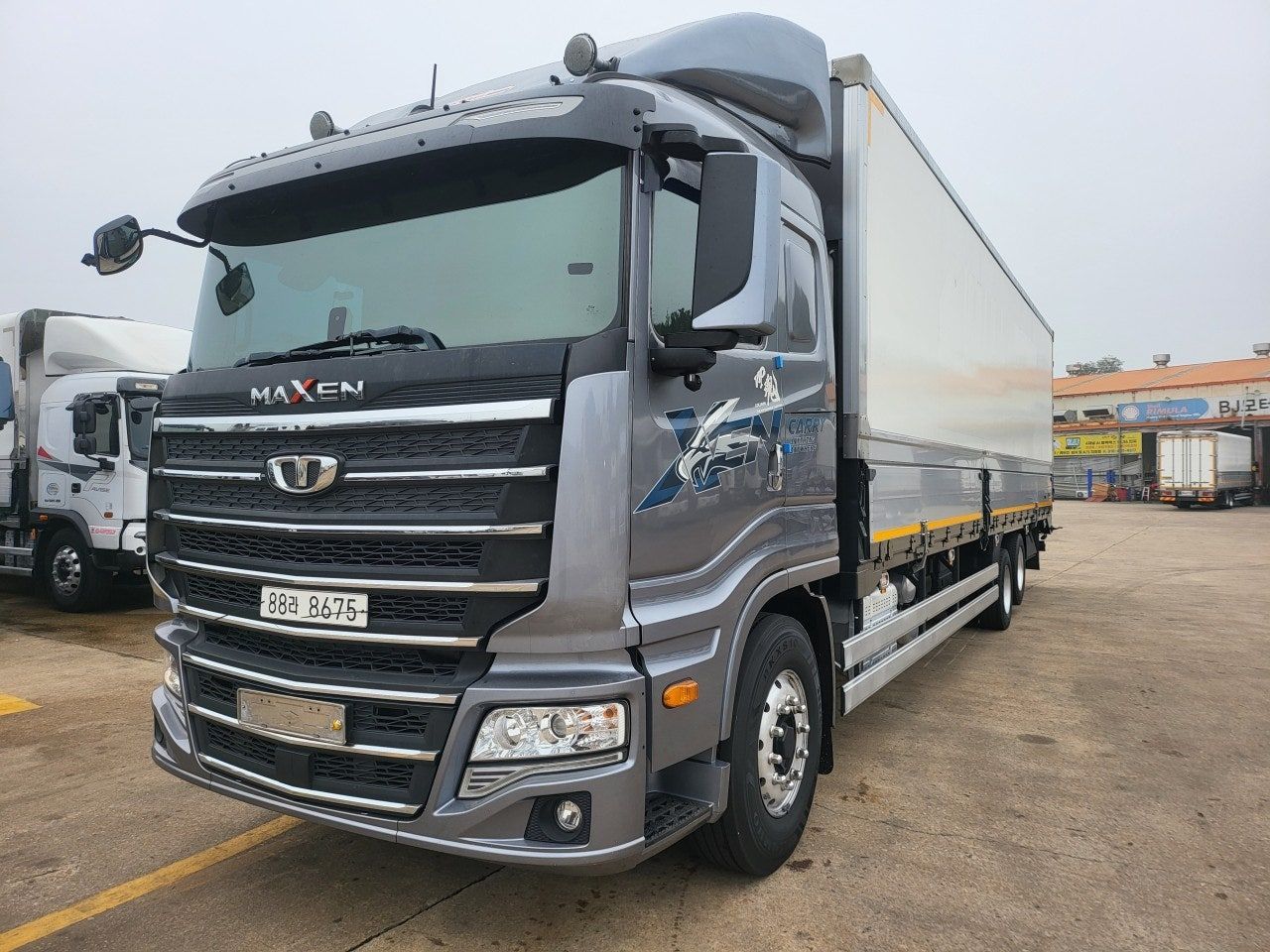 22년 대우 8.5톤 맥쎈 320 오토 고하중 후축 메인 냉장윙바디... 중고트럭 냉장윙ㆍ냉동윙바디